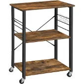 Vasagle Oprolbaar keukenrek industrieel design, Vintagebruin + zwart