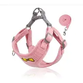 Topmast Soft pluche Hondentuigje + looplijn - Comfort - Roze - L