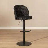 Bronx Barkruk Odin gemêleerde stof zwart 63-83 cm
