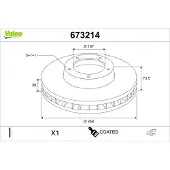 Valeo 673214 Remschijf