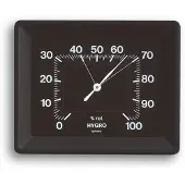 TFA-Dostmann TFA Hygrometer Analoog Zwart 10x8cm Zilver zilver Metaal