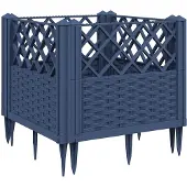 vidaXL Plantenbak met pinnen 43,5x43,5x43,5 cm polypropeen blauwgrijs