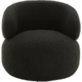 J-Line Chair Swivel Round Poplar Wood/Foam Black