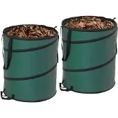 Outsunny -Oxford-Stoff-Grün-Ø55 x 65H cm-Gartenabfallsack