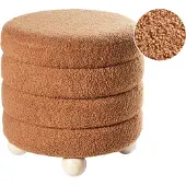 Beliani CHILLY - Poef - Goudbruin - Bouclé