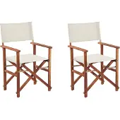 Beliani CINE - Tuinstoel set van 2 - Wit - Polyester