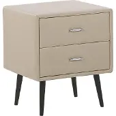 Beliani ESSONNE - Nachtkastje - Beige - Kunstleer