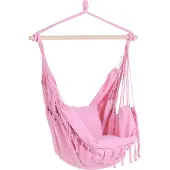Beliani BONEA - Hangstoel - Roze - Katoen