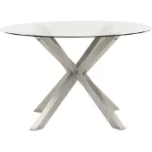 Beliani MALETTO - Tuintafel - Zilver - 120 cm - Roestvrijstaal