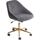 Beliani BARDSDALE - Bureaustoel - Donkergrijs - Fluweel
