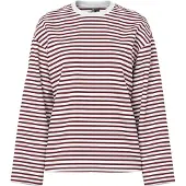 Pieces Shirt 'PCSADIE' karmijnrood / wit