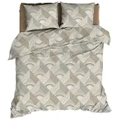 Romanette Dekbedovertrek Pantheon Beige / Grijs Katoen-200 x 200 / 220 cm | 2-Persoons