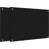 vidaXL Spatschermen keuken 2 st 70x50 cm gehard glas zwart