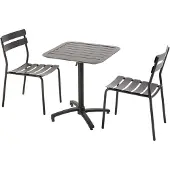 Oviala - Klaptafel 70 x 70 cm en 2 stoelen zwart - Almada