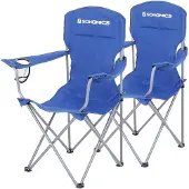 Songmics Set van 2 campingstoelen met robuust stalen frame, Blauw