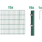 Alberts Dubbelstaafmat hekwerk Basisset Hoogte: 80 - 160 cm, totale lengte: 4 - 30 m, voor plaatsing in beton (set)