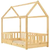 Juskys Kinderbed Marli - 80 x 160 cm - Houtkleur