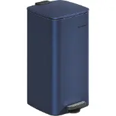 Songmics Vuilnisbak voor de keuken, 30 liter, pedaalemmer, staal, met binnenbak, softclose-mechanisme, openhoudfunctie, donkerblauw, model LTB593Q02
