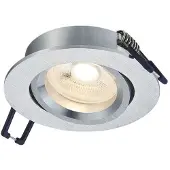 ELP gu10 armatuur sinope kantelbaar zilver Ø85mm IP22