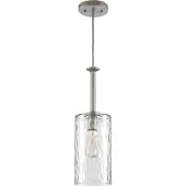 WESTINGHOUSE Hanglamp Hernando, één lichtpunt, industriële staal / gehamerd helder glas