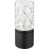 Globo LED-tafellamp Lunki, dimbaar, zwart, Woon-/ Eetkamer, metaal, Modern, LED tafellamp