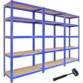 Monster Racking Monster rekken 3x metalen rekken 5-tier heavy duty planken garage magazijn berging opslag