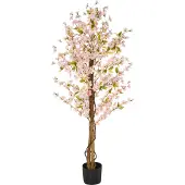 Beliani SAKURA - Kunstplant - Roze - 150 cm - Synthetisch materiaal