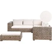 Beliani RINELLA - Loungeset 5-zits - Grijs - Rotan