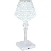 Globo Lighting Draadloze bureaulamp met batterij, touchdimmer, kristallen design, dimbaar, model 28070