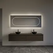 Gliss Design Ares badmeubel 180cm 2 lades charcoal zonder waskom