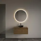 Gliss Design Ares badmeubel 60cm castle brown met rivierstenen waskom