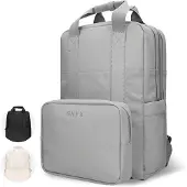 Onyx Rugzak 20L met Laptopvak - Afneembare Organizer etui - Dames en Heren - Laptoptas - Schooltas - Rugtas - Grijs