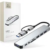 Tech-Protect Hub Adapter 8In1 Type-C Voor Windows Laptop Usb 3.0