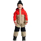 Burton - Kinder skipakken - Toddlers 2L One Piece Flame Scarlet Summit Taupe voor Unisex van Gerecyclede materialen - Kindermaat 3 jaar - Beige