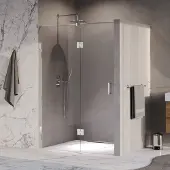 Brauer Void profielloze nisdeur 140cm met draaideur 70cm aan glas chroom