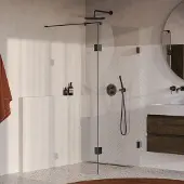 Brauer Void profielloze inloopdouche 100cm met 30cm zijwand gunmetal geborsteld PVD