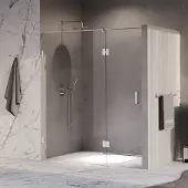 Brauer Void profielloze nisdeur 170cm met draaideur 70cm aan glas chroom