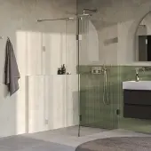 Brauer Void profielloze inloopdouche 120cm met 30cm zijwand RVS geborsteld PVD