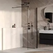 Brauer Oblivion inloopdouche helder glas 80cm zwart mat