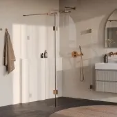 Brauer Void profielloze inloopdouche 140cm met 40cm zijwand koper geborsteld PVD