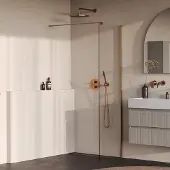 Brauer Oblivion inloopdouche helder glas 60cm koper geborsteld PVD