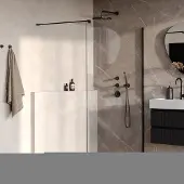 Brauer Oblivion inloopdouche helder glas 140cm zwart mat