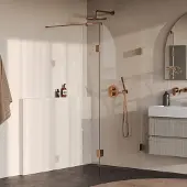 Brauer Void profielloze inloopdouche 90cm met 40cm zijwand koper geborsteld PVD