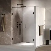 Brauer Void profielloze nisdeur 130cm met draaideur 60cm aan muur zwart mat