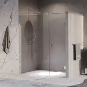 Brauer Void Carving profielloze nisdeur 180cm met draaideur 70cm aan muur chroom