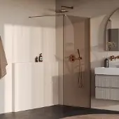 Brauer Oblivion inloopdouche bronsglas 90cm koper geborsteld PVD