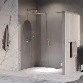 Brauer Void profielloze nisdeur 170cm met draaideur 70cm aan muur chroom