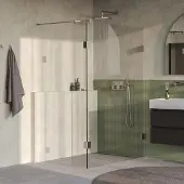 Brauer Void profielloze inloopdouche 130cm met 40cm zijwand RVS geborsteld PVD