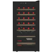 CAVISS S128CBEG - Wijnkoelkast voor 28 flessen met 1 temperatuurzone 5-20°C - H 83 cm - LED verlichting - Anti-UV - 88 L