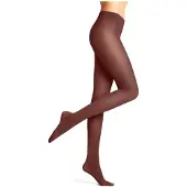 Falke Pure Matt eenkleurig materiaal ondoorzichtig 50 DEN panty dames bruin - maat L